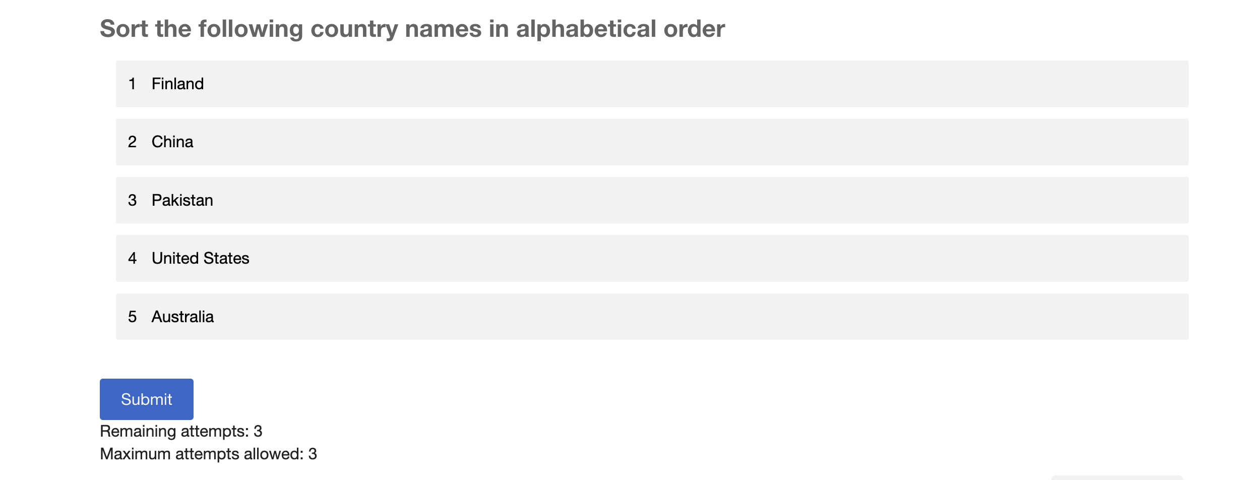 Sortable XBlock