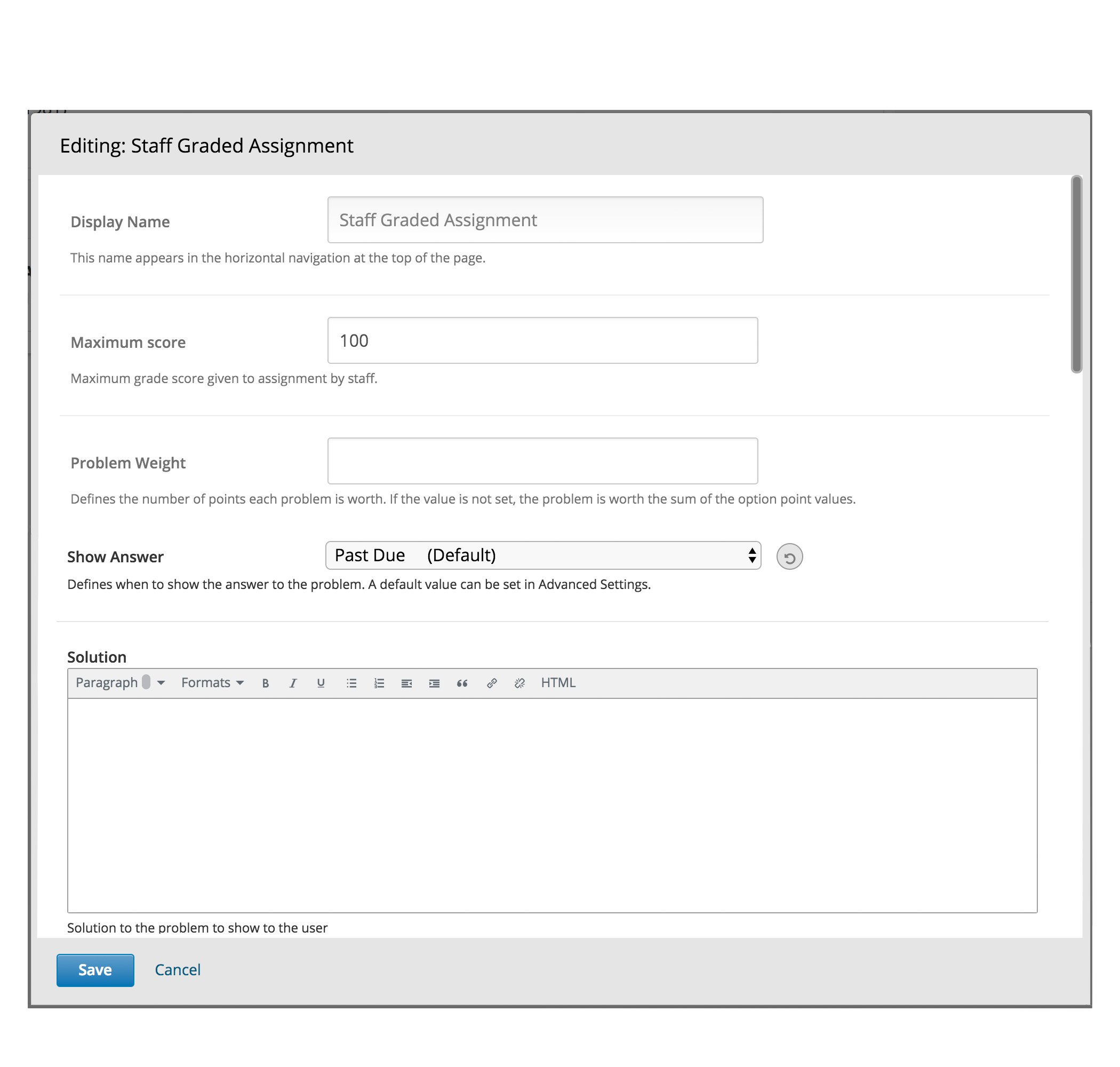 Staff Graded Assignment XBlock