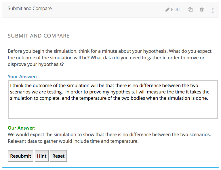 Submit and Compare XBlock